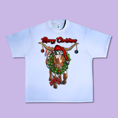 Merry Christmas Longhorn Cow Urban Heavy Tee Designed By Ranaportraitstore