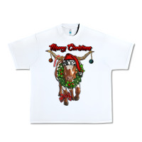 White merry christmas longhorn cow Urban Heavy Tee - RanaPortraitStore
