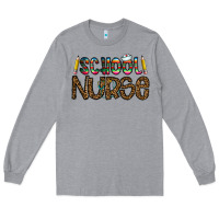 Heather Grey school nurse Long Sleeve Tee - CowhideDigitalArt