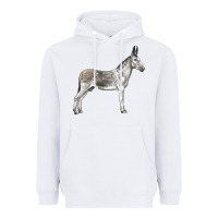 White Andalusian Donkey Heavyweight Hoodie - LillyAllenDesigns