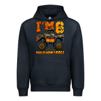 Navy i'm six this is how i roll monster truck birthday Urban Hoodie - Jasminsmagicworld