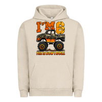 Pigment French Oak i'm six this is how i roll monster truck birthday Urban Hoodie - Jasminsmagicworld