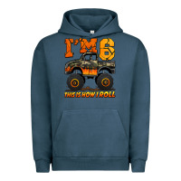 Pigment Midnight Navy i'm six this is how i roll monster truck birthday Urban Hoodie - Jasminsmagicworld