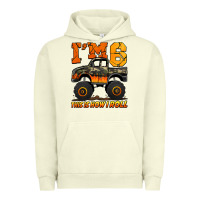 Pigment Pistachio i'm six this is how i roll monster truck birthday Urban Hoodie - Jasminsmagicworld