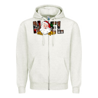 Oatmeal Heather santa noel Zipper Hoodie - JahusDesignShop