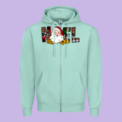 Santa Noel Zipper Hoodie Designed By Jahusdesignshop
