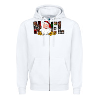 White santa noel Zipper Hoodie - JahusDesignShop