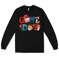 Black game day baseball Long Sleeve Tee - AdoDesignShop