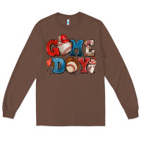 Chestnut game day baseball Long Sleeve Tee - AdoDesignShop