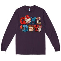 Plum game day baseball Long Sleeve Tee - AdoDesignShop