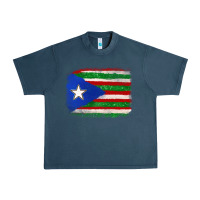 Midnight Navy Mexico and Puerto Rico Flag Urban Heavy Tee - texasbilliewilder
