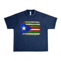 Navy Mexico and Puerto Rico Flag Urban Heavy Tee - texasbilliewilder