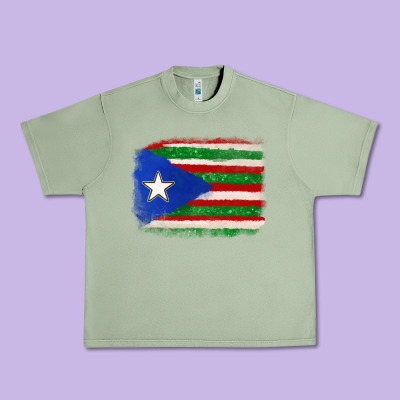 Mexico And Puerto Rico Flag Urban Heavy Tee Designed By Texasbilliewilder