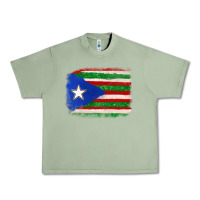 Oil Green Mexico and Puerto Rico Flag Urban Heavy Tee - texasbilliewilder