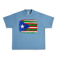 Pebble Blue Mexico and Puerto Rico Flag Urban Heavy Tee - texasbilliewilder