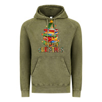 Vintage Olive book christmas tree merry christmas Vintage Hoodie - Zillion Design Studio