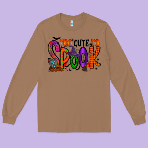 Too Cute To Spook Long Sleeve Tee Designed By Racoondesign