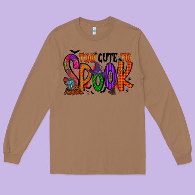 Too Cute To Spook Long Sleeve Tee Designed By Racoondesign