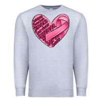 Heather Grey heart breast cancer Premium Sweatshirt - MaliasSmallBusiness