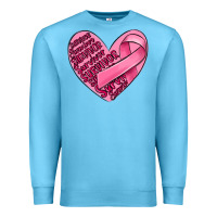 Ocean Blue heart breast cancer Premium Sweatshirt - MaliasSmallBusiness