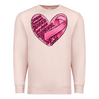 Pale Pink heart breast cancer Premium Sweatshirt - MaliasSmallBusiness