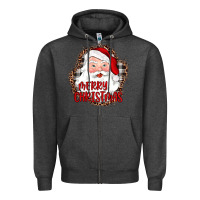 Charcoal Heather merry christmas santa Zipper Hoodie - JahusDesignShop