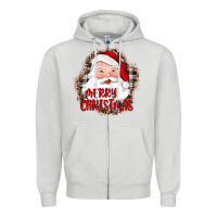 Dove Grey merry christmas santa Zipper Hoodie - JahusDesignShop
