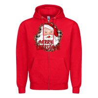 Red merry christmas santa Zipper Hoodie - JahusDesignShop