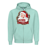 Seafoam merry christmas santa Zipper Hoodie - JahusDesignShop