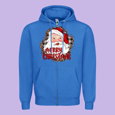 Merry Christmas Santa Zipper Hoodie Designed By Jahusdesignshop