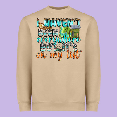 I Havent Been Everywhere But Its On My List Heavyweight Sweatshirt Designed By Texasbilliewilder