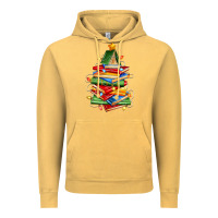 Vintage Mustard book christmas tree Vintage Hoodie - Zillion Design Studio