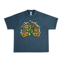 Midnight Navy western rainbow with cactus Urban Heavy Tee - RanaPortraitStore