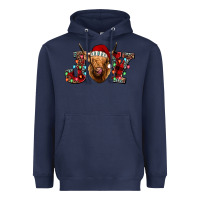 Navy joy highland cow Heavyweight Hoodie - Jasminsmagicworld