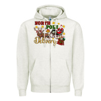 Oatmeal Heather North Pole Delivery Santa Sleigh Zipper Hoodie - Artiststas