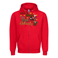 Red North Pole Delivery Santa Sleigh Zipper Hoodie - Artiststas