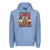 Colony Blue Just a girl who loves Christmas Premium Hoodie - NancyCooperArtShop