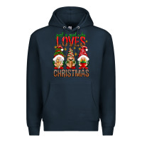 Navy Just a girl who loves Christmas Premium Hoodie - NancyCooperArtShop