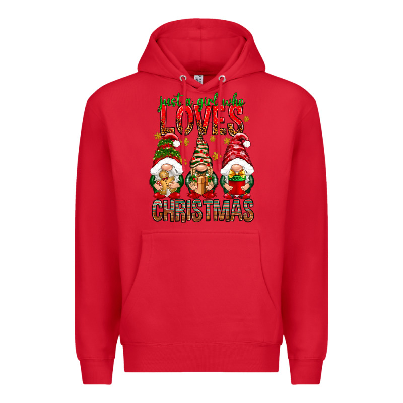 Just A Girl Who Loves Christmas Premium Hoodie by NancyCooperArtShop | Teevron