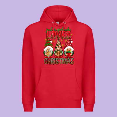 Just A Girl Who Loves Christmas Premium Hoodie Designed By Nancycooperartshop