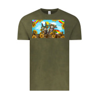 Vintage Olive 2 donkeys sunflower Vintage Tee - BarkalooDesign