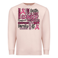 Pale Pink cancer awareness Premium Sweatshirt - MaliasSmallBusiness