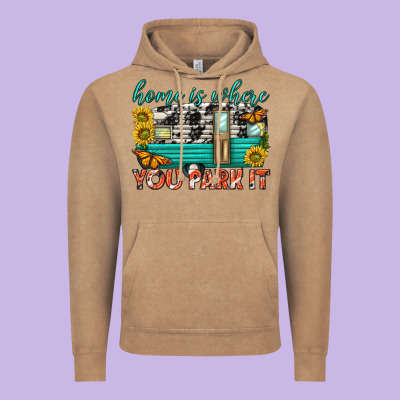 Home Is Where  You Park It Vintage Hoodie Designed By Texasbilliewilder