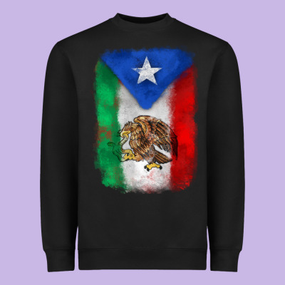 Mexico And Puerto Rico Flag Heavyweight Sweatshirt Designed By Zillion Design Studio