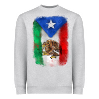 Heather Grey mexico and puerto rico flag Heavyweight Sweatshirt - Zillion Design Studio
