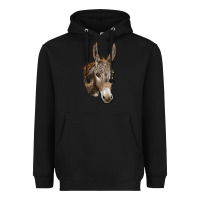 Black Andalusian Donkey Face Heavyweight Hoodie - LillyAllenDesigns