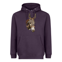 Plum Andalusian Donkey Face Heavyweight Hoodie - LillyAllenDesigns