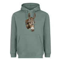 Sage Andalusian Donkey Face Heavyweight Hoodie - LillyAllenDesigns