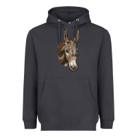 Smoke Andalusian Donkey Face Heavyweight Hoodie - LillyAllenDesigns