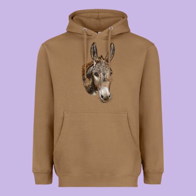 Andalusian Donkey Face Heavyweight Hoodie Designed By Lillyallendesigns